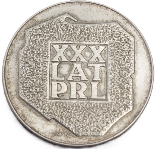 Moneta 200 zł XXX lat PRL Mapa 1974r rewers