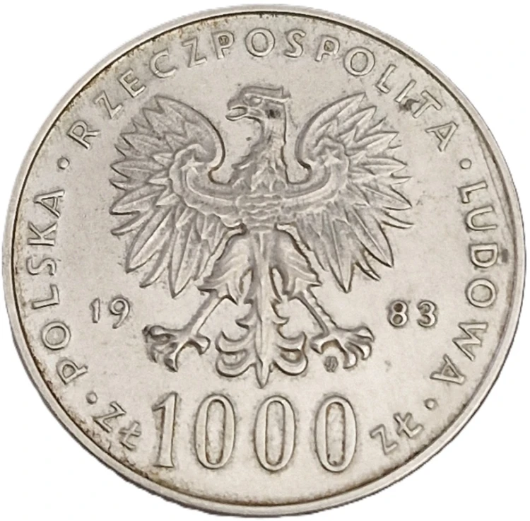 Moneta 1000 zł Jan Paweł II 1983 awers