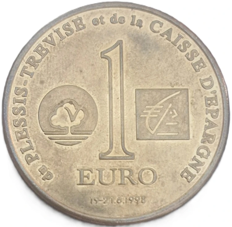 Moneta 1 euro 1998 Francja du Plessis-Traevise rewers