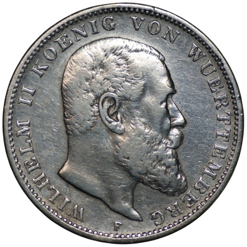 Moneta 3 marki 1909-1912 F Niemcy rewers
