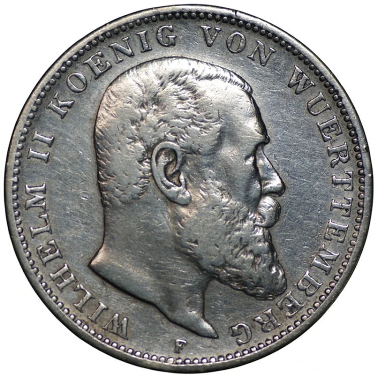 Moneta 3 marki 1909-1912 F Niemcy rewers