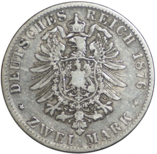 Moneta 2 marki 1876 awers
