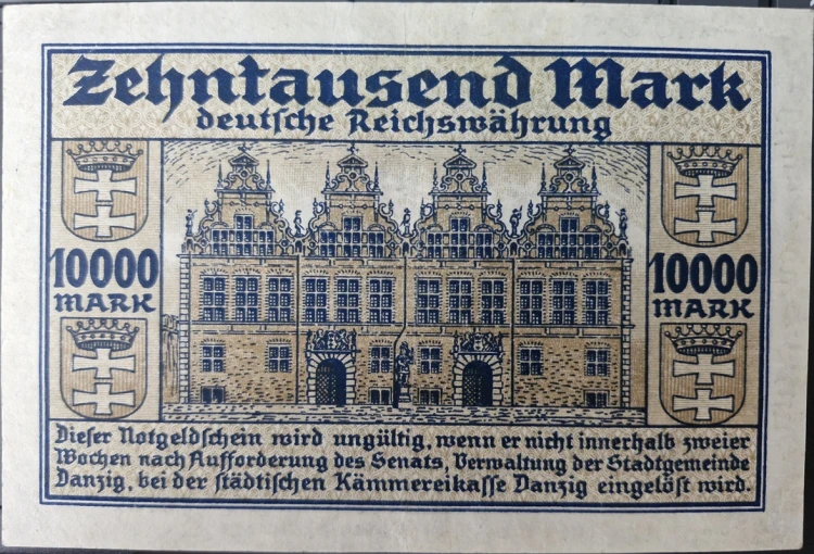 Banknot 10000 marek 1923 awers rewers