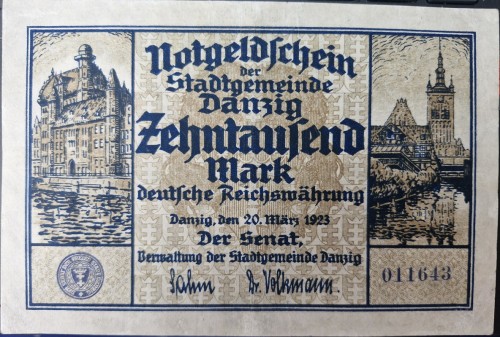 Banknot 10000 marek 1923 awers
