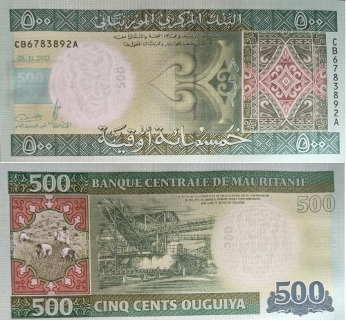 Mauretania banknot 500 ouguiya 2013