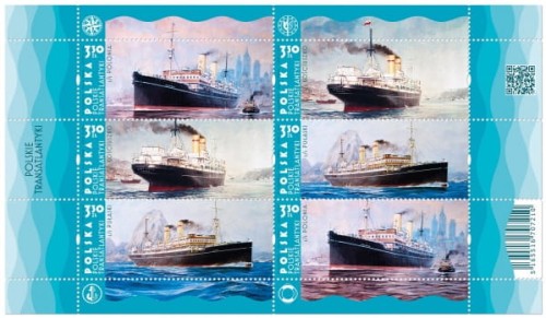 Znaczki Polskie transatlantyki Arkusz 2021 r.