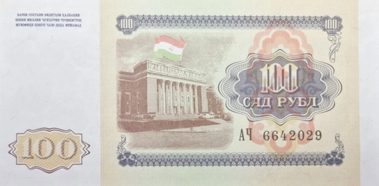 Tadżykistan banknot 100 rubli 1994 rewers