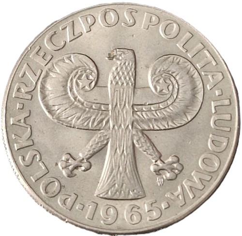 Moneta 10 zł Kolumna Zygmunta 1965 awers