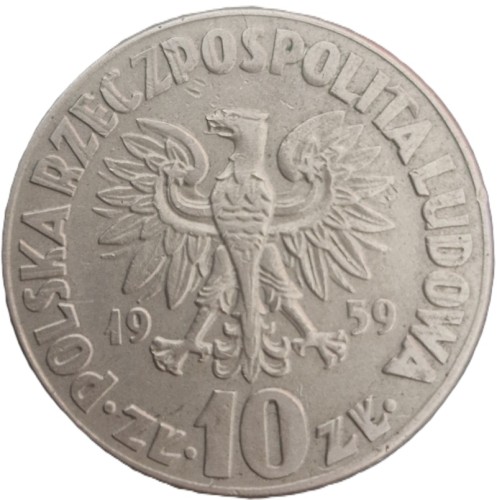 Moneta 10 zł Mikołaj Kopernik 1959 awers