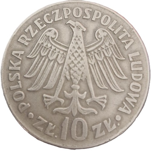 Moneta 10 zł Kazimierz Wielki wypukły 1964 awers