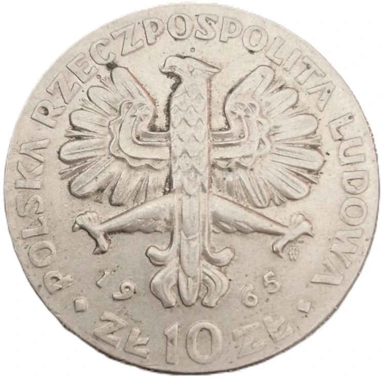 Moneta 10 zł Warszawska Nike 1965 awers
