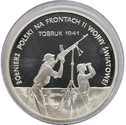 100 000 zł Żołnierz polski na frontach II WŚ Tobruk 1991 rewers