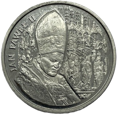 Moneta 100000 zł Jan Paweł II Nikiel 1991  próba rewers