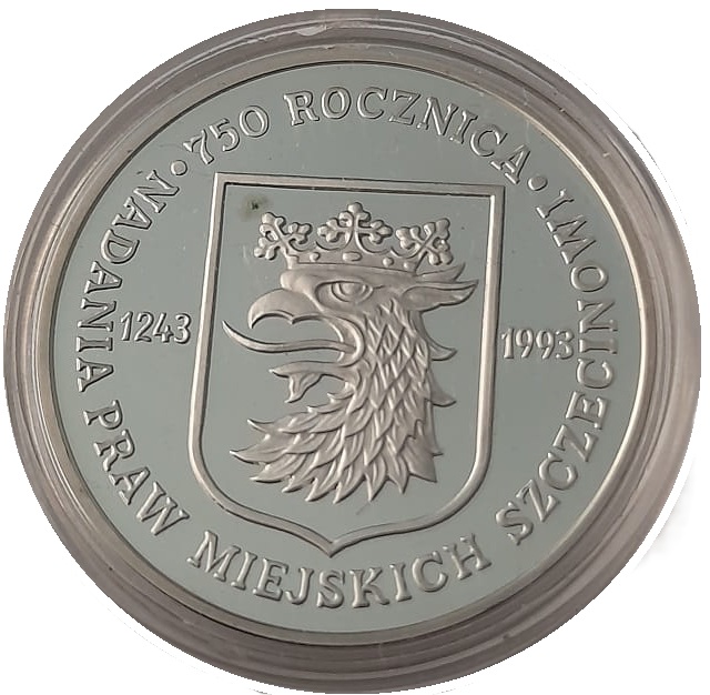 Moneta 200 000 zł 750-lat Szczecina 1993  rewers