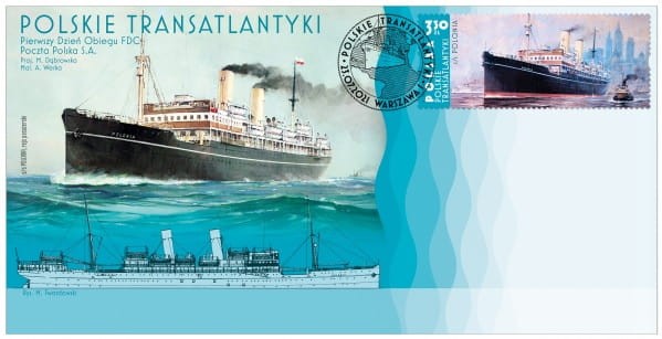 Polskie transatlantyki Polonia FDC 2021
