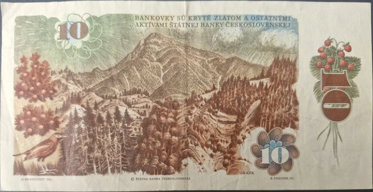 Czechosłowacja banknot 10 koron 1986 awers
