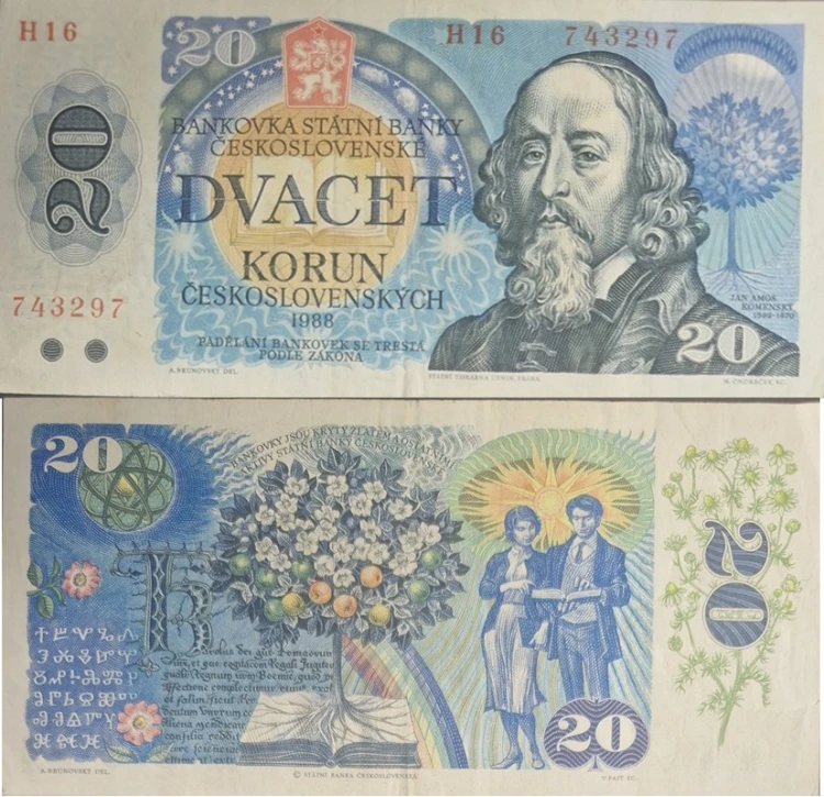 Czechosłowacja banknot 20 koron 1988
