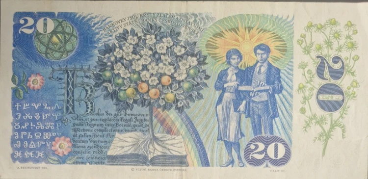 Czechosłowacja banknot 20 koron 1988 rewers