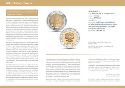 Folder emisyjny 2025 5 zł Tykocin środek