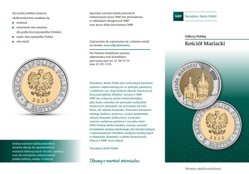 Folder emisyjny 2020 5 zł Kościół Mariacki