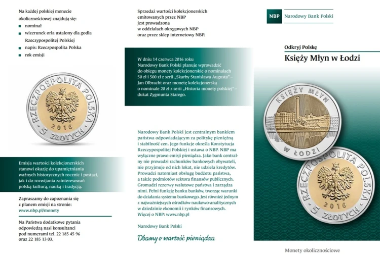 Folder emisyjny 2016 5 zł Księży Młyn