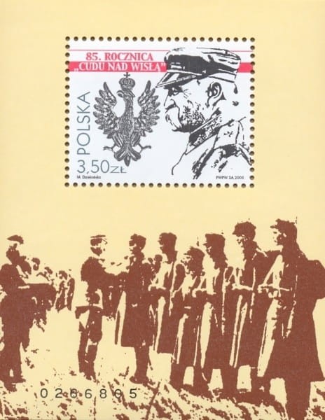 Znaczek 85. rocznica Cudu nad Wisłą Blok 2005 r.
