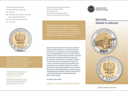 Folder emisyjny 2024 5 zł Zamek w Łańcucie