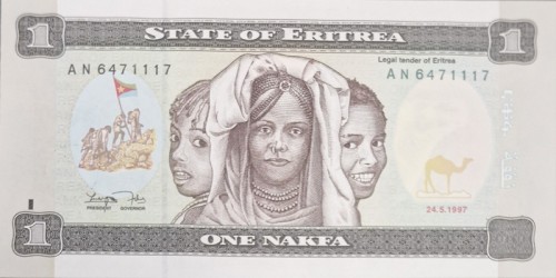 Erytrea banknot 1 nakfa 1997 awers