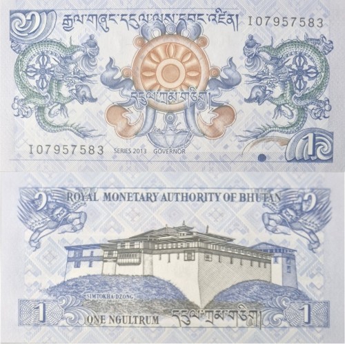Banknot Bhutan 1 ngultrum 2013 p-27b