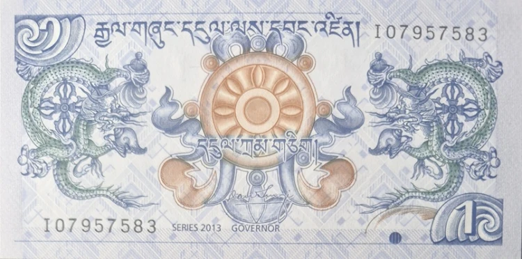 Banknot Bhutan 1 ngultrum 2013 p-27b awers