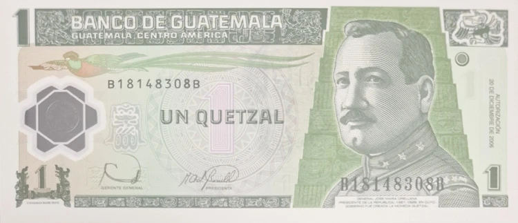 Gwatemala banknot 1 quetzal 2006 P-115a awers