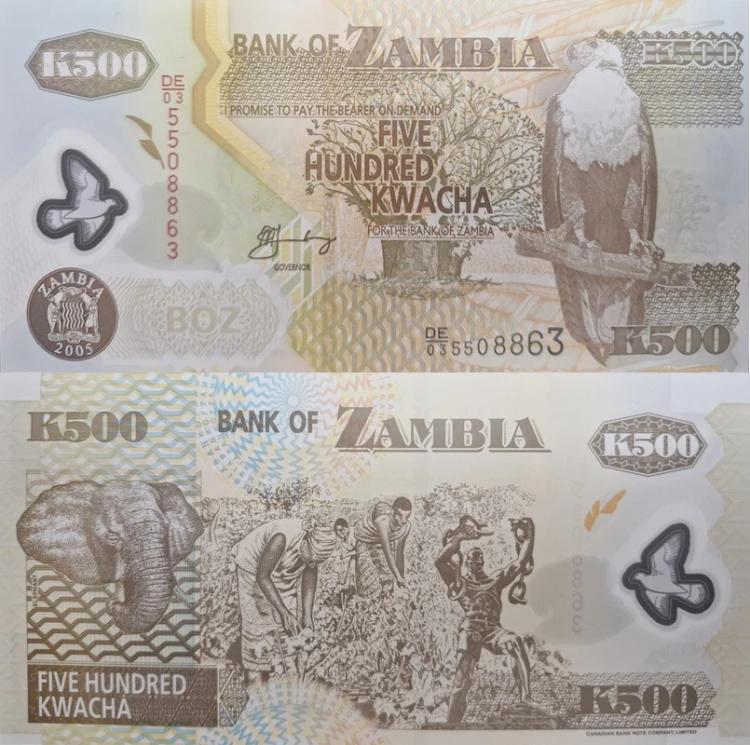 Zambia banknot 500 kwacha 2005