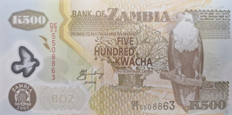 Zambia banknot 500 kwacha 2005 awers