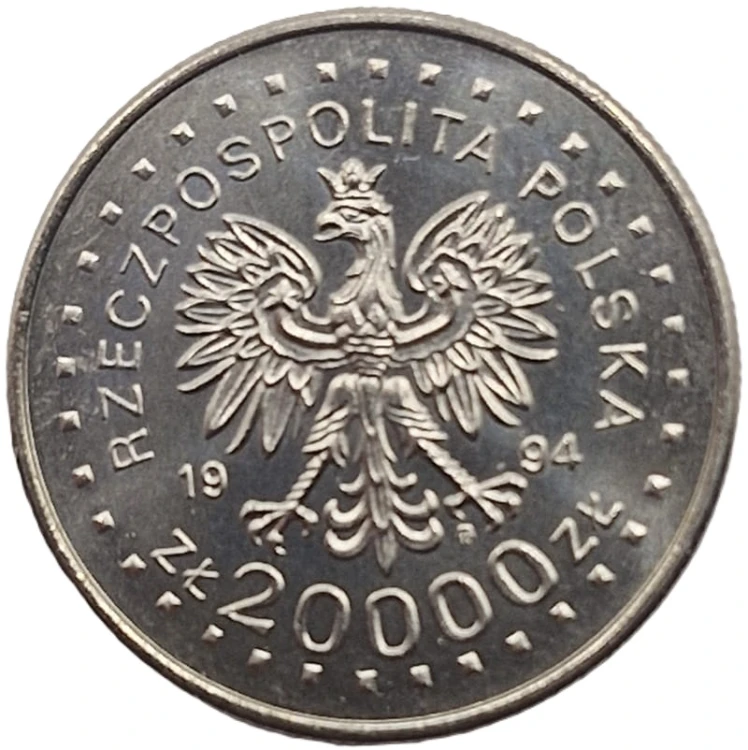 Moneta 20000 zł 200 rocznica Powstania Kościuszkowskiego 1994 awers