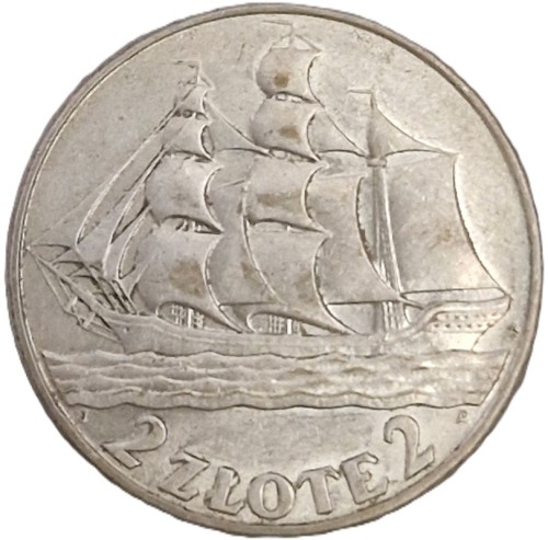 Moneta 2 zł Żaglowiec 1936 rewers