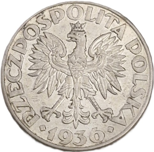 Moneta 2 zł Żaglowiec 1936 awers