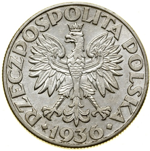 Moneta 5 zł 1936 Żaglowiec awers