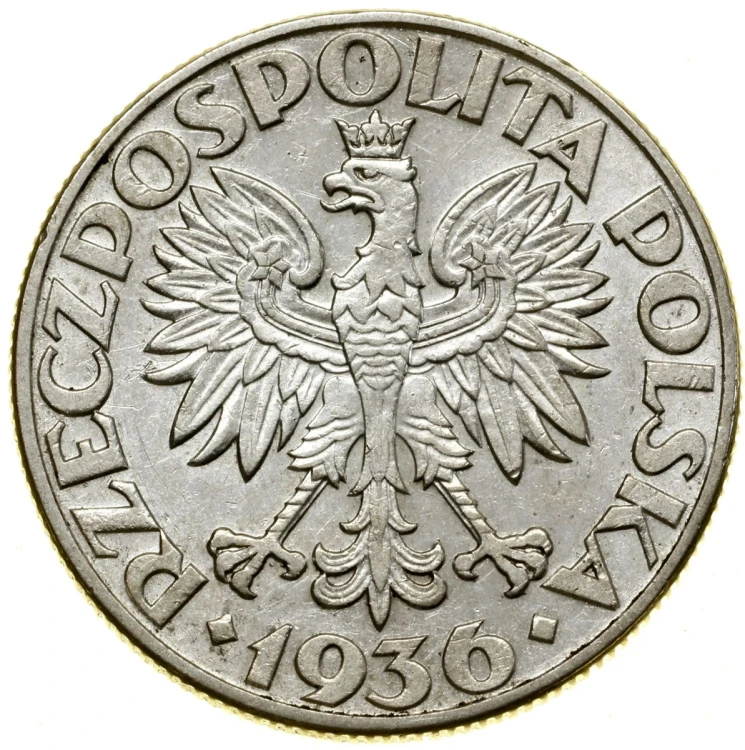 Moneta 5 zł 1936 Żaglowiec awers