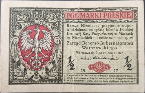 1/2 marki polskich 1917 generał awres