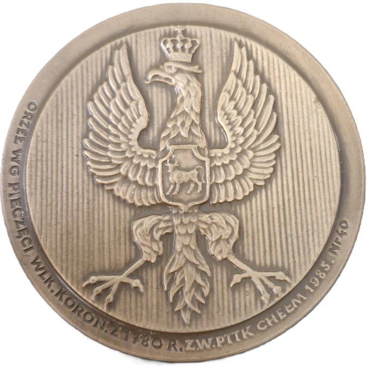 Medal Stanisław August Poniatowski popiersie PTTK rewers
