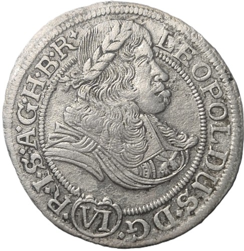 Moneta 6 krajcarów 1673 SHS Leopold I Breslau