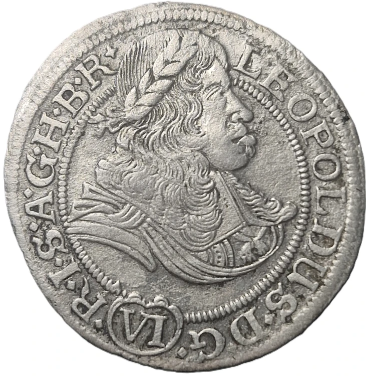 Moneta 6 krajcarów 1673 SHS Leopold I Breslau