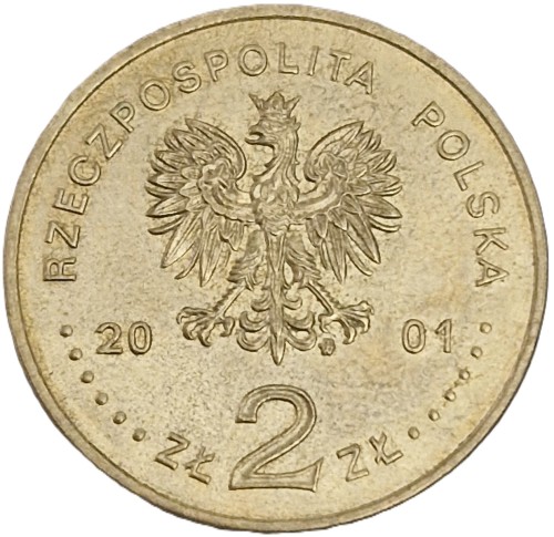 Moneta okolicznościowa 2 zł Jan III Sobieski 2001 awers