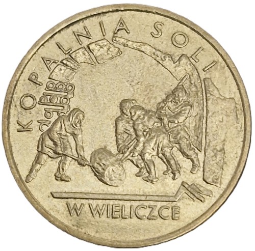 Moneta okolicznościowa 2 zł Kopalnia Soli w Wieliczce 2001 rewers