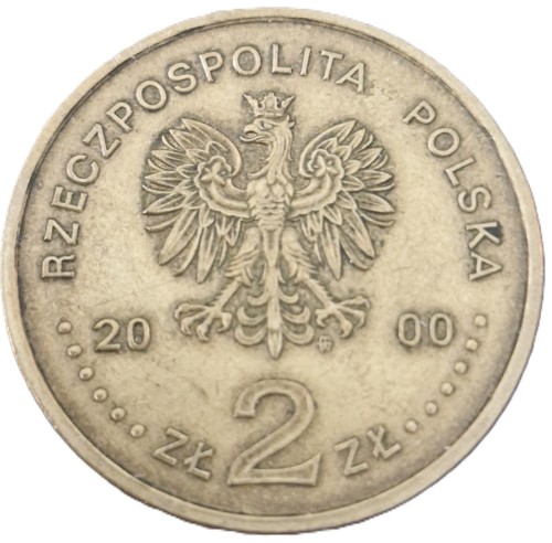 Moneta 2 zł 1000-lecie zjazdu w Gnieźnie 2000 stan 2 awers