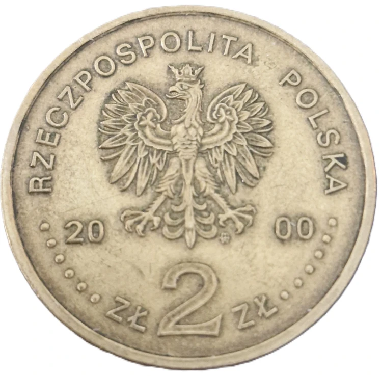 Moneta 2 zł 1000-lecie zjazdu w Gnieźnie 2000 stan 2 awers