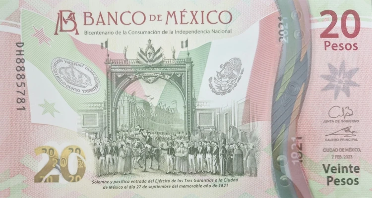 Meksyk banknot 20 pesos 2023 awers