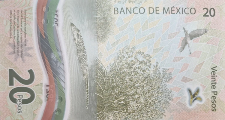 Meksyk banknot 20 pesos 2023 rewers