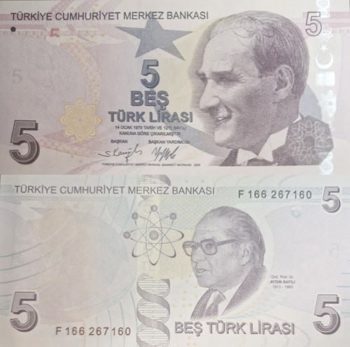 Turcja banknot 5 Lira 2009