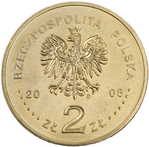 Moneta 2 zł 400 rocznica Polskiego Osadnictwa w Ameryce Płn 2008 awers